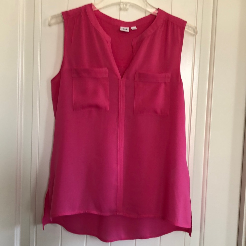 GAP hot pink sleeveless summer blouse size small